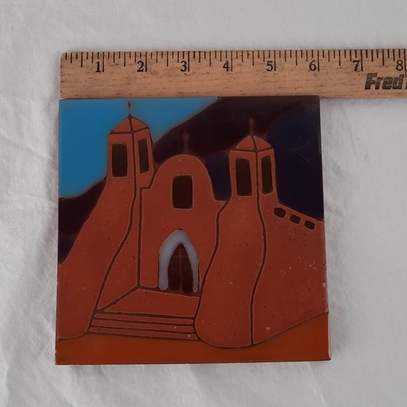 Vintage Hand Painted Sun Tile Trivet - Picture 2 of 7